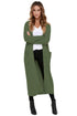 Sexy Army Green Cable Knit Long Cardigan